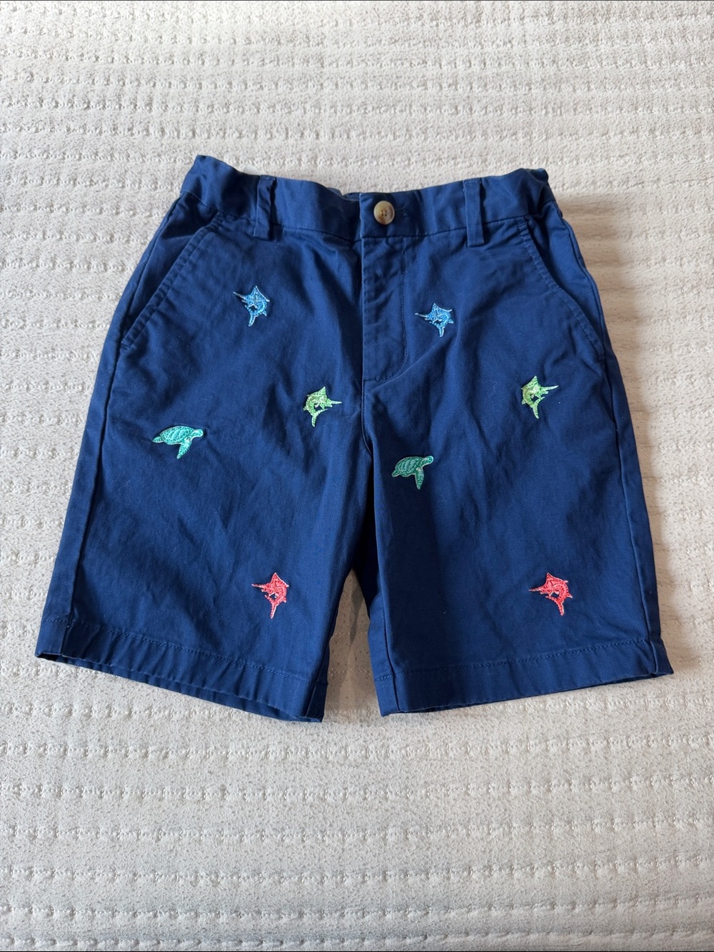 Vineyard Vines Navy Embroidered Shorts